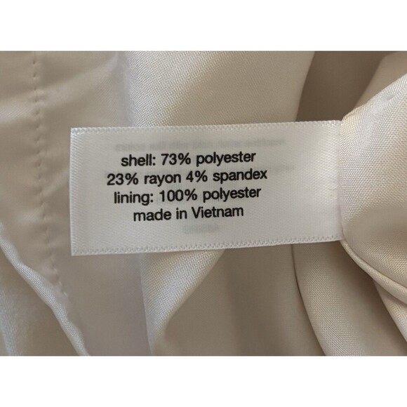 LANE BRYANT Exposed Elastic Waistband Pull On Dress Pants Women 14 Ivory Lined - Picture 8 of 13